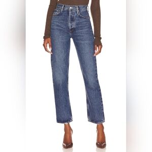 AGOLDE BNWT 90s pinch waist jeans in Range denim colour button fly frayed hem